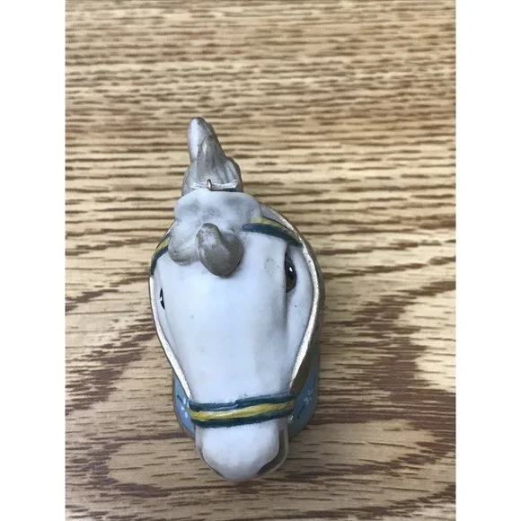 Carousel Horse Head Porcelain Bell Ornament Approx 3.5" Tall EUC - Picture 5 of 8